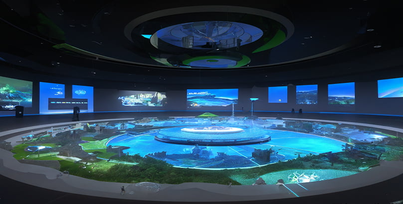 雙視角全息 3D 沙盤(pán)，電子沙盤(pán)