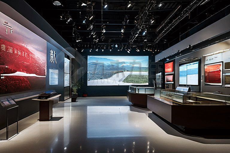 區(qū)人武部國防教育基地設計效果圖，高科技國防教育館方案，多媒體國防教育展廳設計公司